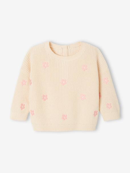 Embroidered baby top old rose+vanilla - vertbaudet enfant 