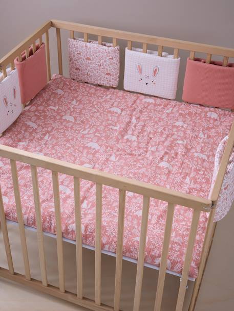 Cot/Playpen Bumper, In the Woods old rose+sage green - vertbaudet enfant 