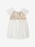 Short Sleeve Dress with Button-Up & Sequins at the Back white - vertbaudet enfant 