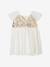 Short Sleeve Dress with Button-Up & Sequins at the Back white - vertbaudet enfant 