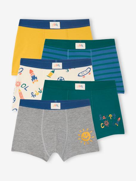 Lot de 5 boxers stretch COOL garçon bleu roi - vertbaudet enfant 