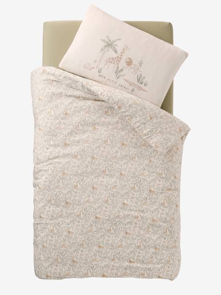 BABYLON baby duvet cover and pillowcase set printed beige - vertbaudet enfant 