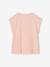 Tee-shirt fille uni fantaisie manches courtes personnalisable écru+marine+rose bonbon+vert d'eau - vertbaudet enfant 