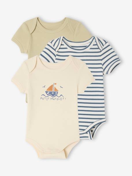 Pack of 3 bodysuits khaki - vertbaudet enfant 