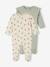 Pack of 2 apple sleepsuits sage green - vertbaudet enfant 