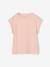 Tee-shirt fille uni fantaisie manches courtes personnalisable écru+marine+rose bonbon+vert d'eau - vertbaudet enfant 