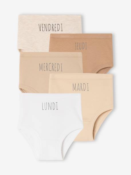Lot de 5 culottes semainier bébé lot blanc - vertbaudet enfant 