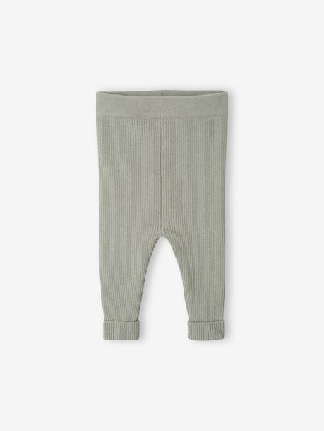Ensemble bébé mixte gilet pantalon en tricot blanc+gris clair chiné+vert d'eau+vert sauge - vertbaudet enfant 