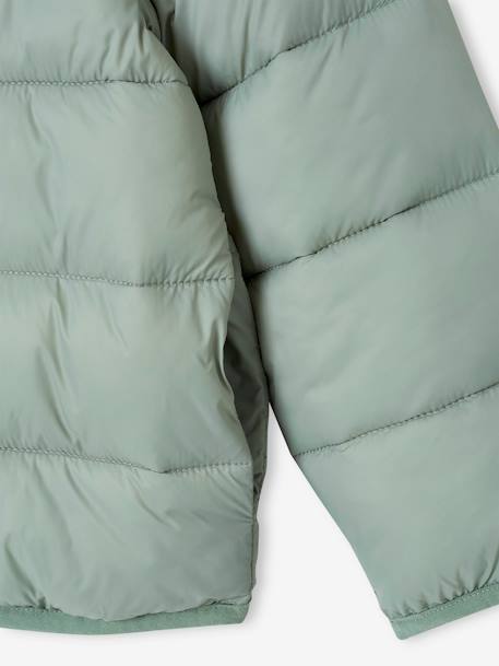 Lightweight hooded puffer jacket for girls grey green+navy blue+old rose+rose - vertbaudet enfant 