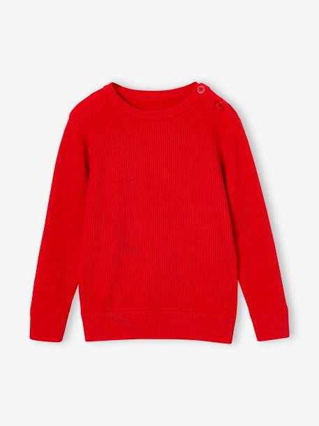 Knitted jumper for boys red - vertbaudet enfant 