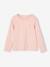 T-shirt fille coeur pailleté manches longues anthracite+corail+écru+rose poudré+vert émeraude - vertbaudet enfant 