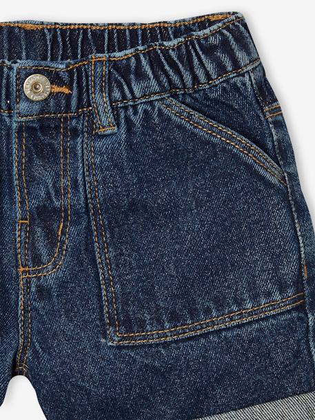 Short en jean fille bleu clair+bleu moyen+denim brut - vertbaudet enfant 