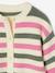 Striped Cardigan in Shimmery Rib Knit for Girls sage green - vertbaudet enfant 