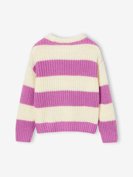 Striped jumper for girls ecru - vertbaudet enfant 