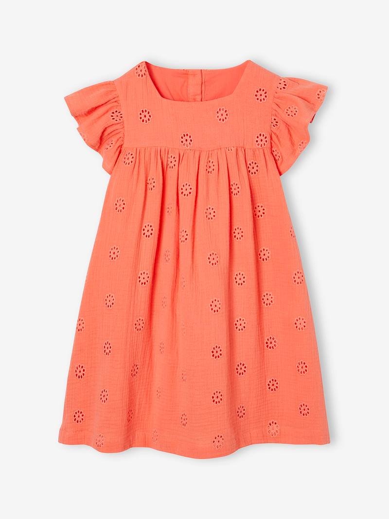 Girls Floral Printed Cotton Dress with Belt