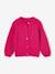 Striped Cardigan in Shimmery Rib Knit for Girls fuchsia - vertbaudet enfant 