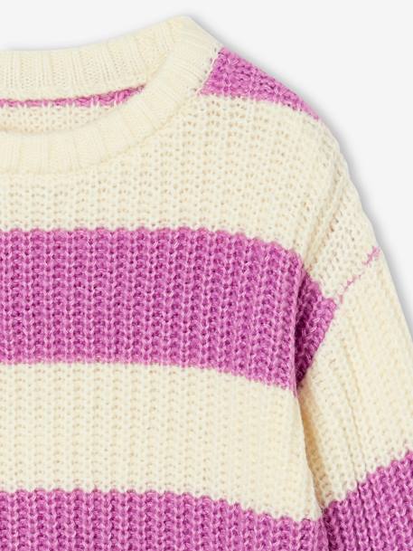 Striped jumper for girls ecru - vertbaudet enfant 
