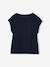 Tee-shirt fille uni fantaisie manches courtes personnalisable écru+marine+rose bonbon+vert d'eau - vertbaudet enfant 