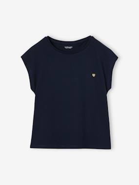 Tee-shirt fille uni fantaisie manches courtes personnalisable - vertbaudet enfant Fille-T-shirt, sous-pull-T-shirt-Tee-shirt fille uni fantaisie manches courtes personnalisable