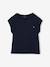 Tee-shirt fille uni fantaisie manches courtes personnalisable écru+marine+rose bonbon+vert d'eau - vertbaudet enfant 