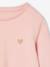 T-shirt fille coeur pailleté manches longues anthracite+corail+écru+rose poudré+vert émeraude - vertbaudet enfant 