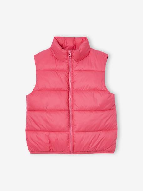 Sleeveless lightweight padded jacket for girls rose+sage green - vertbaudet enfant 