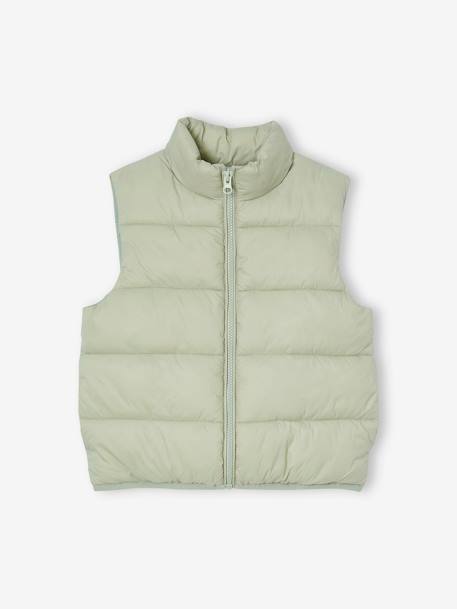 Sleeveless lightweight padded jacket for girls rose+sage green - vertbaudet enfant 