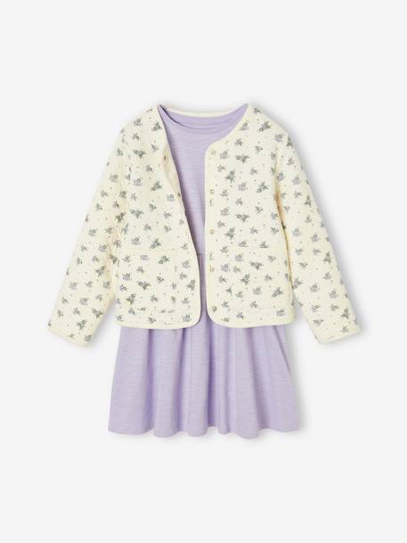 Printed Quilted Jacket & Dress Set for Girls rose+violet - vertbaudet enfant 