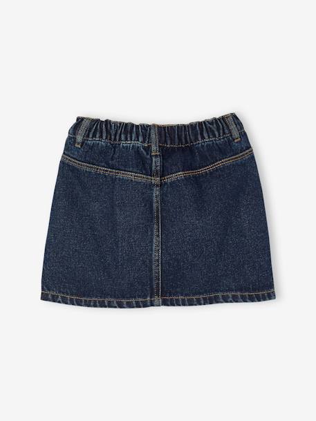 Jupe en jean fille bleu clair+bleu moyen+denim brut - vertbaudet enfant 