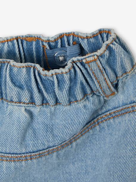 Jupe en jean fille bleu clair+bleu moyen+denim brut - vertbaudet enfant 