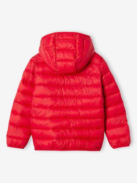 Doudoune garçon légère à capuche bleu moyen+marine+noir+noisette+noix de pécan+olive+rouge+vert émeraude - vertbaudet enfant 