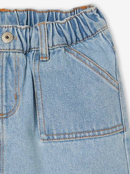 Jupe en jean fille bleu clair+bleu moyen+denim brut - vertbaudet enfant 