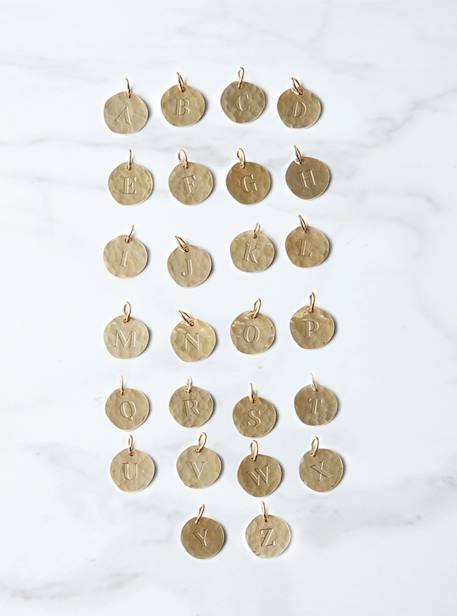 Initial medal, gold-plated jewellery Envie de fraise x 'Un de ces Quatre' gold - vertbaudet enfant 