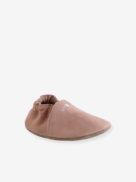 Chaussons bébé cuir souple blanc imprimé+bleu nuit+lot rose+or+rose imprimé+rose poudré - vertbaudet enfant 