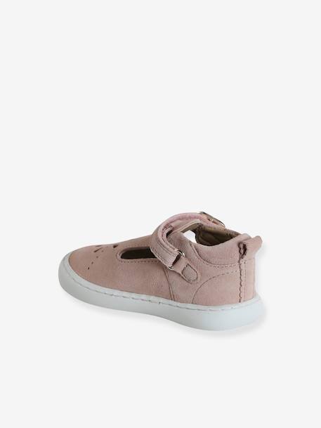 Sandales salomés cuir bébé rose poudré - vertbaudet enfant 