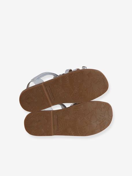 Sandales scratchées cuir enfant blanc+lot bleu - vertbaudet enfant 