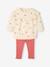 Ensemble bébé fille sweat à volant + legging écru+rose - vertbaudet enfant 