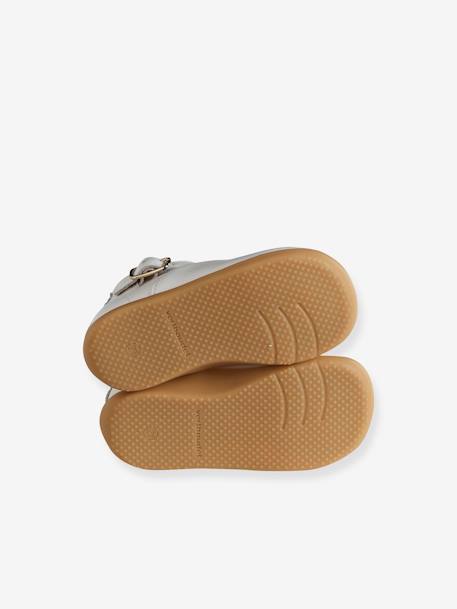 Soft Leather T-Strap Ankle Boots for Babies, Designed for First Steps white - vertbaudet enfant 