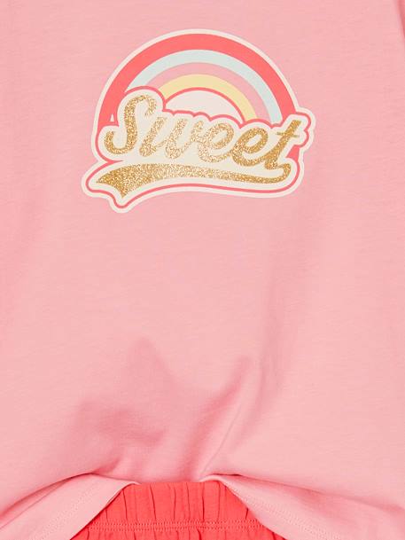 Pack of 2 Pyjamas, 1 Rainbow + 1 Pink Flamingo, for Girls turquoise - vertbaudet enfant 