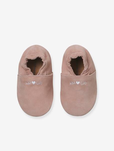 Chaussons bébé cuir souple blanc imprimé+bleu nuit+lot rose+or+rose imprimé+rose poudré - vertbaudet enfant 