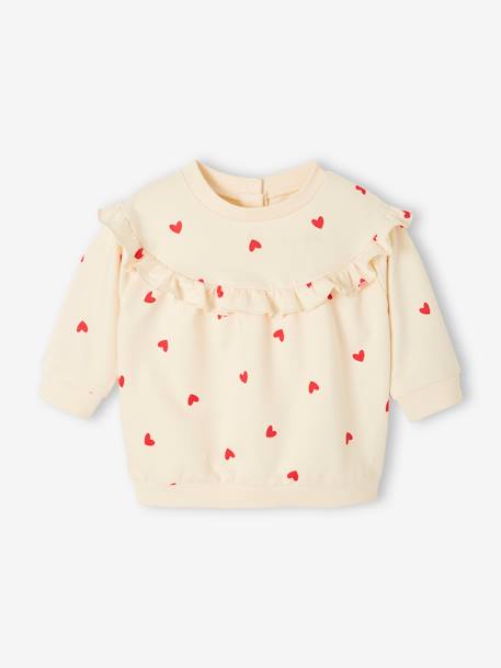 Ensemble bébé fille sweat à volant + legging écru+rose - vertbaudet enfant 