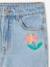 Jean fille mom brodé fleurs bleu+bleu clair+bleu moyen - vertbaudet enfant 