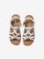 Sandales scratchées cuir enfant blanc+lot bleu - vertbaudet enfant 