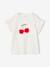 T-shirt fille motif fantaisie manches courtes volantées anthracite+blanc+jaune pâle+marine+rose pâle - vertbaudet enfant 
