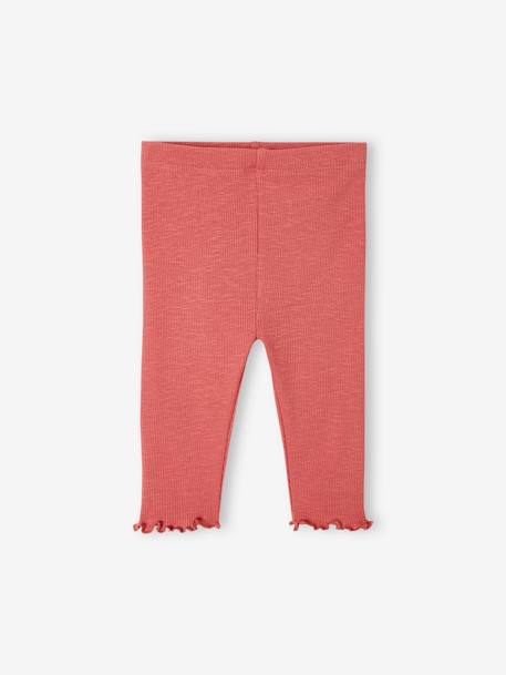 Ensemble bébé fille sweat à volant + legging écru+rose - vertbaudet enfant 