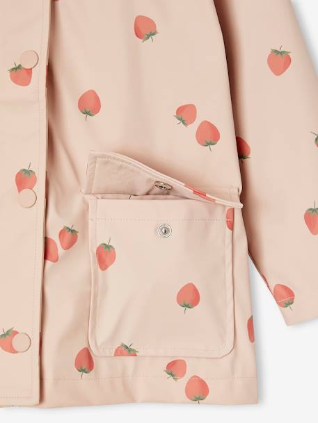 Printed hooded raincoat for girls green+grey green+multicoloured+navy blue+pale pink+vanilla - vertbaudet enfant 
