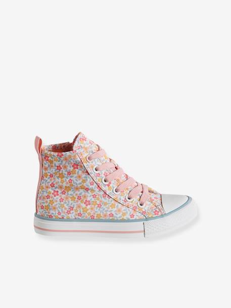 High-Top Trainers with Laces & Zip, for Children, Designed for Autonomy printed white - vertbaudet enfant 