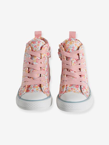 High-Top Trainers with Laces & Zip, for Children, Designed for Autonomy printed white - vertbaudet enfant 