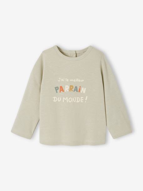 T-shirt bébé parrain. / marraine pressionné dos vert de gris - vertbaudet enfant 