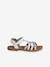 Sandales scratchées cuir enfant blanc+lot bleu - vertbaudet enfant 